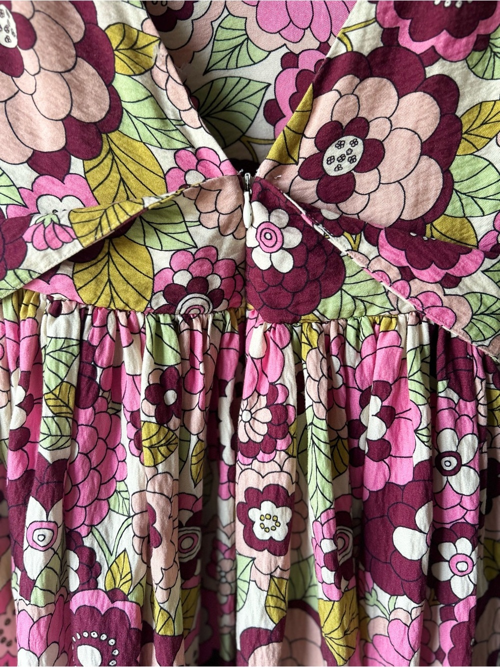 DODO BAR OR "Jenny" Floral Flutter-Sleeve Maxi Dress | Pink & Green | Size XS - Picture 9 of 16